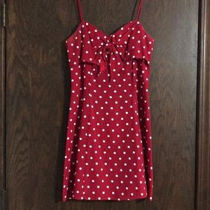 Mini Red & White Polka Dot Dress